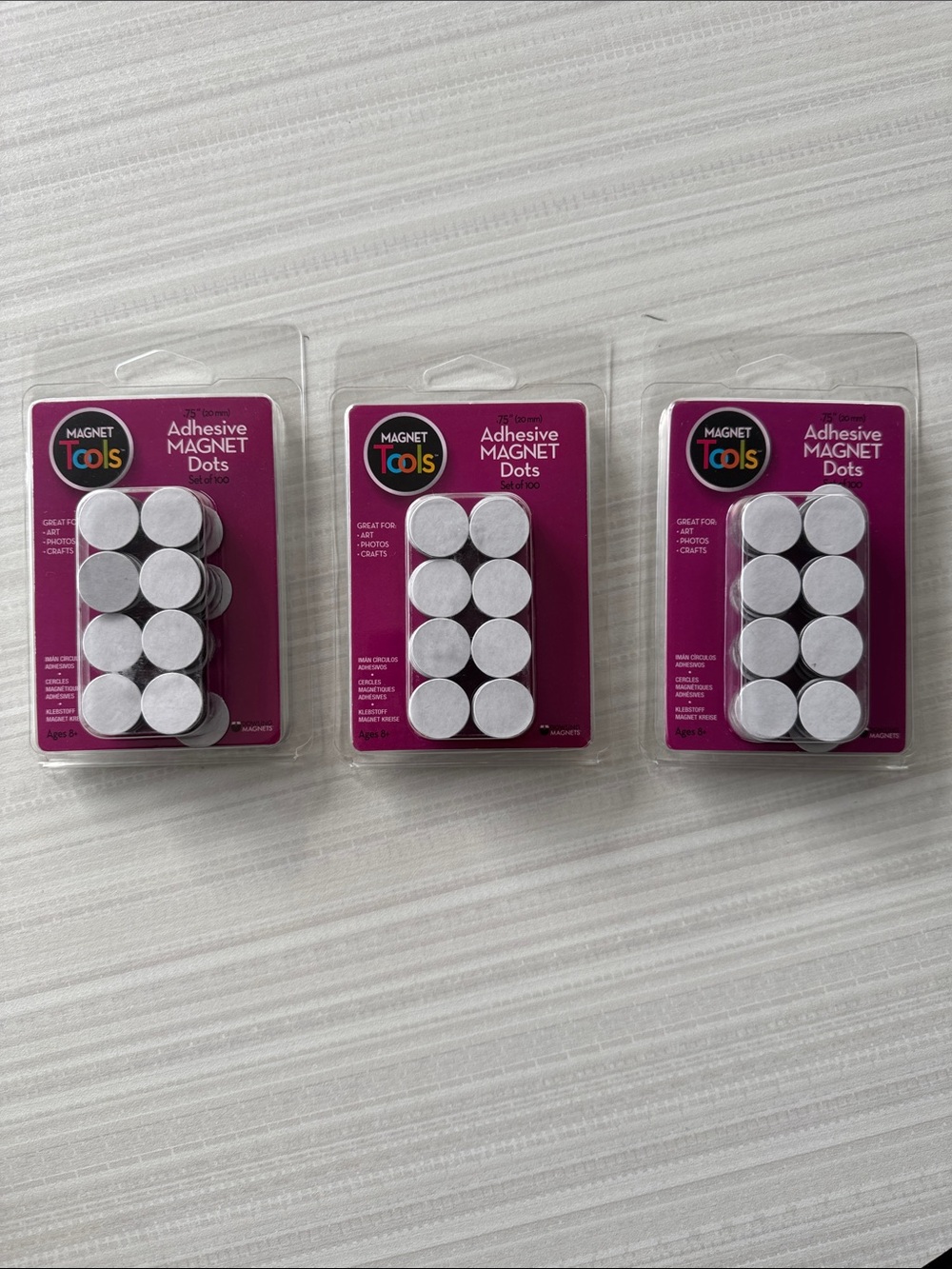 🧲 Adhesive Magnet Dots – 3 Packs (300 Total) | Classroom / Craft Supply